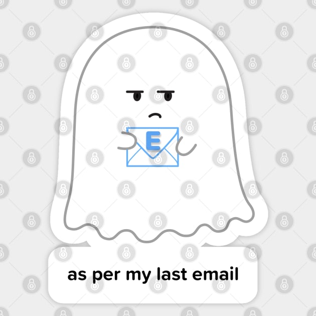 Gordie the Ghost (as per my last email) | by queenie's cards Sticker by queenie's cards